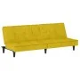 Sofá cama con portavasos terciopelo amarillo de vidaXL, Sofás - Ref: Foro24-351925, Precio: 263,21 €, Descuento: %