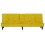Sofá cama con portavasos terciopelo amarillo de vidaXL, Sofás - Ref: Foro24-351925, Precio: 263,21 €, Descuento: %