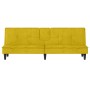 Sofá cama con portavasos terciopelo amarillo de vidaXL, Sofás - Ref: Foro24-351925, Precio: 267,87 €, Descuento: %