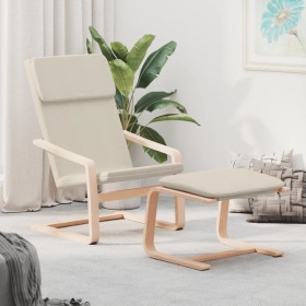 Sillón de relax con taburete tela color crema en Sillones | Comprar online en Foru.es