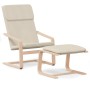 Sillón de relax con taburete tela color crema en Sillones | Comprar online en Foru.es