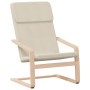 Sillón de relax con taburete tela color crema en Sillones | Comprar online en Foru.es