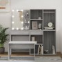 Juego de tocador con LED madera contrachapada gris Sonoma de vidaXL, Conjuntos de muebles para dormitorios - Ref: Foro24-3114...