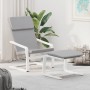 Sillón de relax con taburete tela gris claro en Sillones | Comprar online en Foru.es