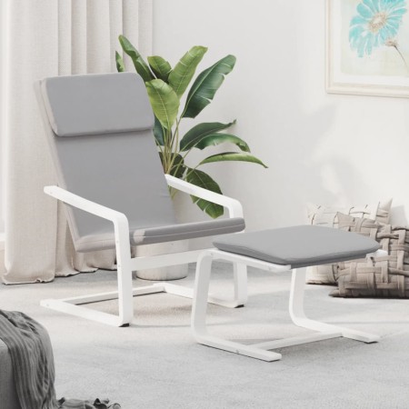 Sillón de relax con taburete tela gris claro en Sillones | Comprar online en Foru.es