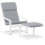 Sillón de relax con taburete tela gris claro en Sillones | Comprar online en Foru.es