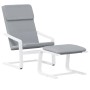 Sillón de relax con taburete tela gris claro en Sillones | Comprar online en Foru.es