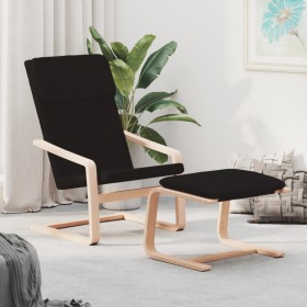 Sillón de relax con taburete tela negro en Sillones | Comprar online en Foru.es