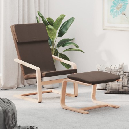 Sillón de relax con taburete tela marrón oscuro en Sillones | Comprar online en Foru.es