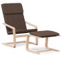 Sillón de relax con taburete tela marrón oscuro en Sillones | Comprar online en Foru.es