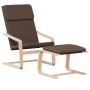 Sillón de relax con taburete tela marrón oscuro en Sillones | Comprar online en Foru.es