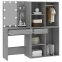 Tocador con LED y armario madera contrachapada gris Sonoma de vidaXL, Tocadores para dormitorios - Ref: Foro24-3120189, Preci...