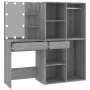 Tocador con LED y armario madera contrachapada gris Sonoma de vidaXL, Tocadores para dormitorios - Ref: Foro24-3120189, Preci...