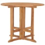 Mesa de comedor plegable para jardín madera de teca Ø90x75 cm en Mesas de jardín | Comprar online en Foru.es