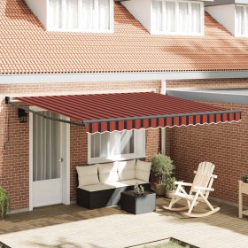 Toldo retráctil aluminio y tela naranja y marrón 4x3 m en Toldos | Comprar online en Foru.es