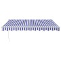 Toldo retráctil automático azul y blanco 3,5x2,5 m en Toldos | Comprar online en Foru.es