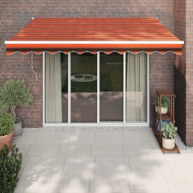 Toldo retráctil automático naranja y marrón 3,5x2,5 m en Toldos | Comprar online en Foru.es