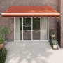 Toldo retráctil automático naranja y marrón 3,5x2,5 m en Toldos | Comprar online en Foru.es