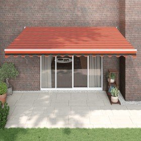 Toldo retráctil automático naranja y marrón 4x3 m en Toldos | Comprar online en Foru.es