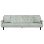 Sofá cama con reposabrazos terciopelo gris claro de vidaXL, Sofás - Ref: Foro24-351944, Precio: 303,17 €, Descuento: %