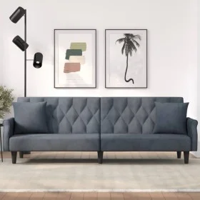 Sofá cama con reposabrazos terciopelo gris oscuro de vidaXL, Sofás - Ref: Foro24-351945, Precio: 311,22 €, Descuento: %