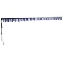 Toldo retráctil automático azul y blanco 5x3 m en Toldos | Comprar online en Foru.es