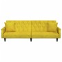 Sofá cama con reposabrazos terciopelo amarillo de vidaXL, Sofás - Ref: Foro24-351949, Precio: 291,83 €, Descuento: %