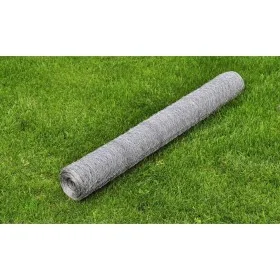 25x1m silberverzinktes Stahldrahtgeflecht von vidaXL, Zaunpaneele - Ref: Foro24-140423, Preis: 41,61 €, Rabatt: %