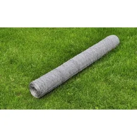 25x1m silberverzinktes Stahldrahtgeflecht von vidaXL, Zaunpaneele - Ref: Foro24-140425, Preis: 31,33 €, Rabatt: %