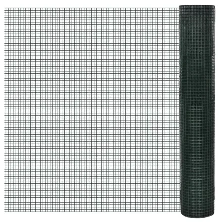 Malla de alambre de acero galvanizado verde 1x25 m de vidaXL, Paneles de vallas - Ref: Foro24-140440, Precio: 68,33 €, Descue...