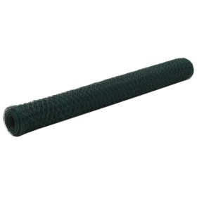 Alambrada de gallinero acero revestimiento PVC verde 25x1,2 m de vidaXL, Paneles de vallas - Ref: Foro24-143260, Precio: 46,3...