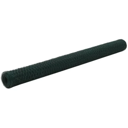 Hühnerdrahtzaun, verzinkter Stahl mit grüner PVC-Beschichtung, 25x1,5 m. von vidaXL, Zaunpaneele - Ref: Foro24-143270, Preis:...