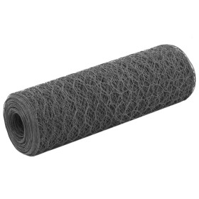 Alambrada de gallinero acero revestimiento PVC gris 25x0,5 m de vidaXL, Paneles de vallas - Ref: Foro24-143274, Precio: 22,00...