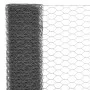 Steel chicken wire with gray PVC coating 25x0.75 m by vidaXL, fence panels - Ref: Foro24-143279, Price: 28,64 €, Discount: %