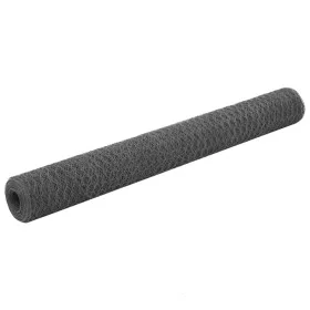 Hühnerdraht aus Stahl mit grauer PVC-Beschichtung, 25 x 1,2 m von vidaXL, Zaunpaneele - Ref: Foro24-143293, Preis: 38,67 €, R...
