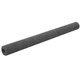 Maschendraht aus Stahl mit grauer PVC-Beschichtung, 25 x 1,5 m von vidaXL, Zaunpaneele - Ref: Foro24-143294, Preis: 53,51 €, ...