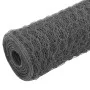 Steel chicken wire with gray PVC coating 25x1.5 m by vidaXL, fence panels - Ref: Foro24-143294, Price: 53,51 €, Discount: %