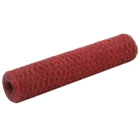 Alambrada de gallinero acero revestimiento PVC rojo 25x0,75 m de vidaXL, Paneles de vallas - Ref: Foro24-143303, Precio: 32,5...