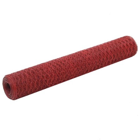 Alambrada de gallinero acero revestimiento PVC rojo 25x1 m de vidaXL, Paneles de vallas - Ref: Foro24-143304, Precio: 48,73 €...