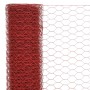 Alambrada de gallinero acero revestimiento PVC rojo 25x1,5 m de vidaXL, Paneles de vallas - Ref: Foro24-143315, Precio: 56,29...