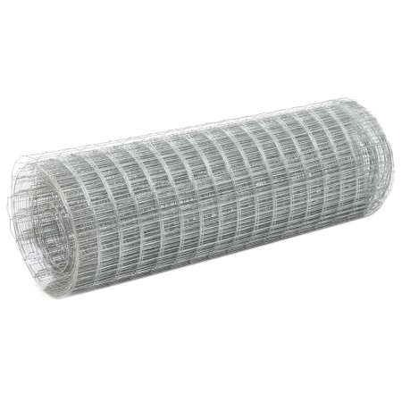 Malla de alambre de acero galvanizado plateada 10x0,5 m de vidaXL, Paneles de vallas - Ref: Foro24-143612, Precio: 22,39 €, D...