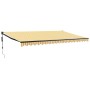 Toldo retráctil automático amarillo y blanco 5x3 m en Toldos | Comprar online en Foru.es