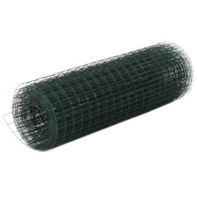 Alambrada de gallinero acero revestimiento PVC verde 10x0,5 m de vidaXL, Paneles de vallas - Ref: Foro24-143626, Precio: 20,2...