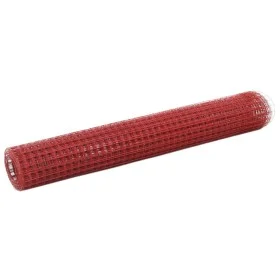 Hühnerdraht aus Stahl mit roter PVC-Beschichtung, 25 x 1 m von vidaXL, Zaunpaneele - Ref: Foro24-143666, Preis: 62,44 €, Raba...