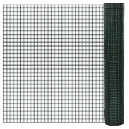 Alambrada galvanizada con revestimiento de PVC verde 25x1 m de vidaXL, Paneles de vallas - Ref: Foro24-140438, Precio: 55,66 ...