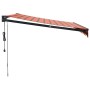 Toldo retráctil automático naranja y marrón 3x2,5 m en Toldos | Comprar online en Foru.es