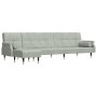 Sofá cama en forma de L terciopelo gris claro 271x140x70 cm de vidaXL, Sofás - Ref: Foro24-3157221, Precio: 472,01 €, Descuen...