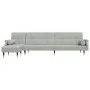 Sofá cama en forma de L terciopelo gris claro 271x140x70 cm by vidaXL, Sofas - Ref: Foro24-3157221, Price: 484,05 €, Discount: %