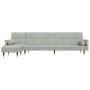 Sofá cama en forma de L terciopelo gris claro 271x140x70 cm de vidaXL, Sofás - Ref: Foro24-3157221, Precio: 472,01 €, Descuen...