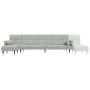 Sofá cama en forma de L terciopelo gris claro 271x140x70 cm de vidaXL, Sofás - Ref: Foro24-3157221, Precio: 472,01 €, Descuen...